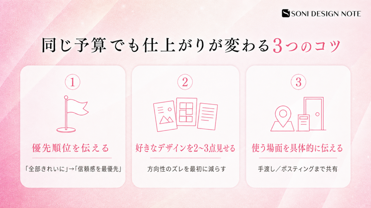 デザイン外注で同じ予算でも仕上がりを高める3つのコツ